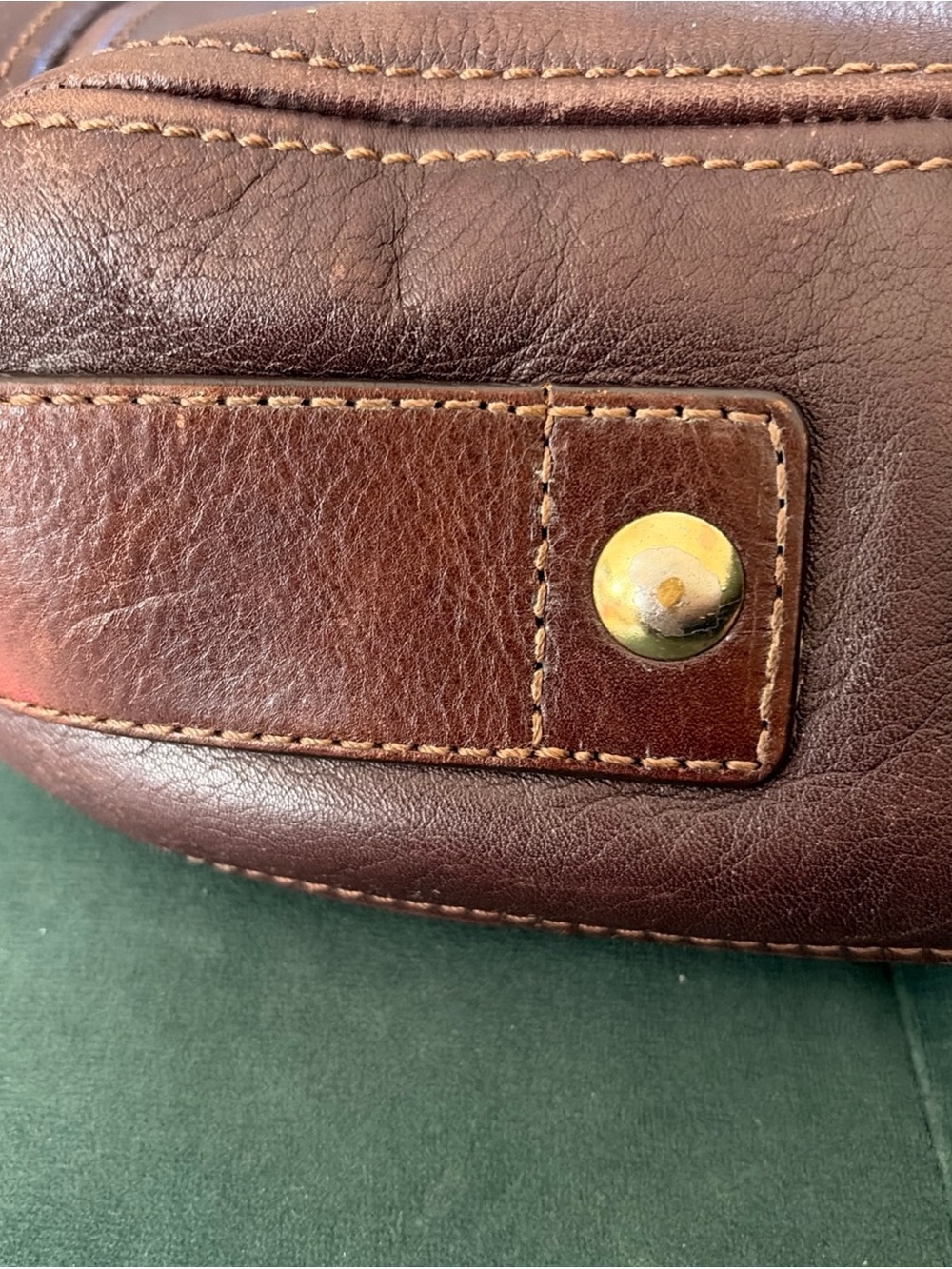 Coach Vintage Zoe Brown Leather Shoulder Bag Brass Hardware - Picture 10 of 16